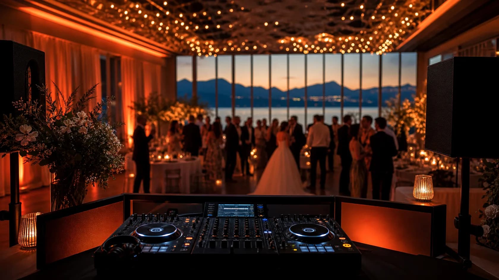 Dinner Musik Hochzeit dezent elegant und nicht langweilig mit DJ Setup und Eventstimmung