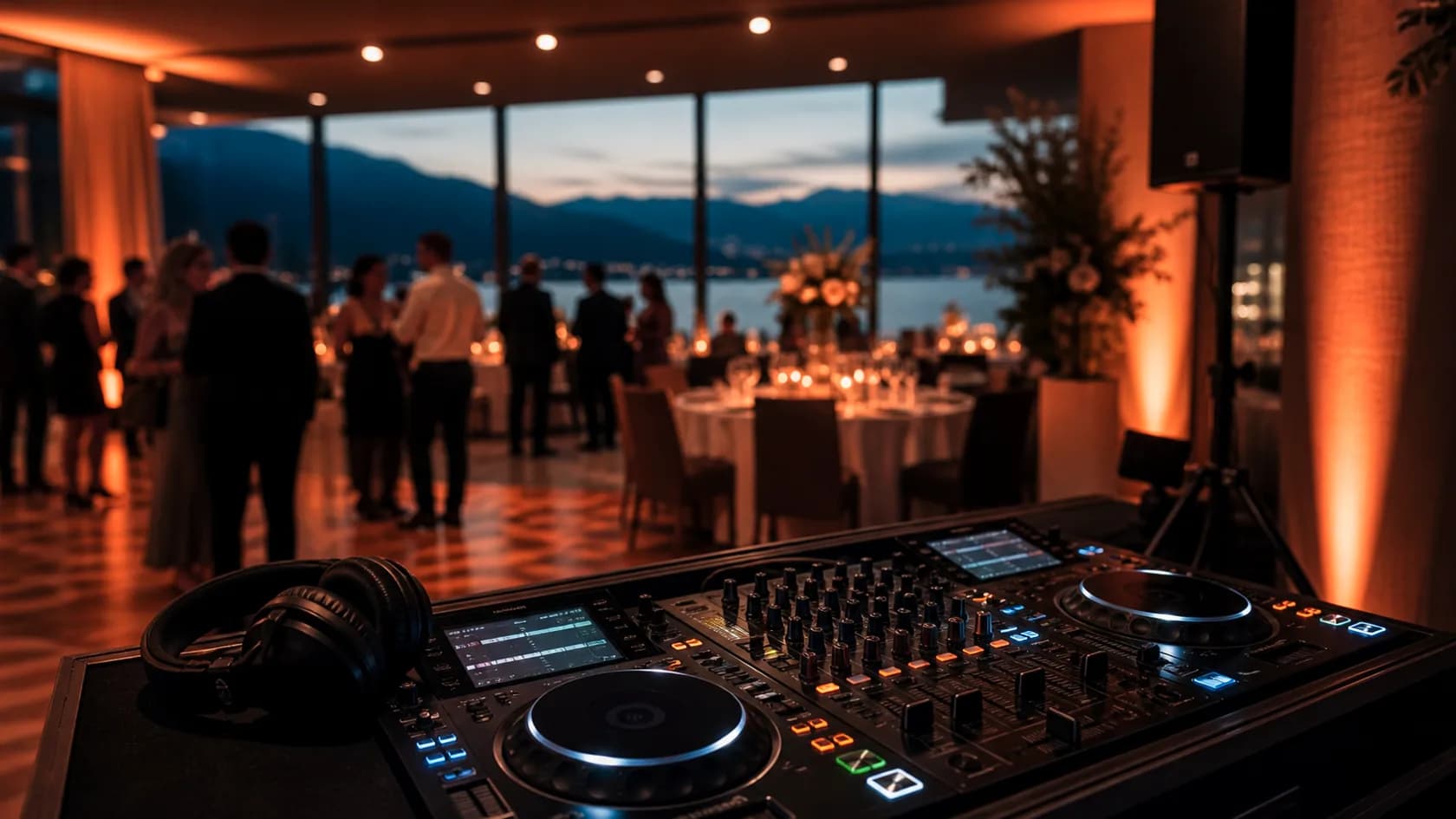 DJ für den 50. Geburtstag mit Klassikern und Tanzfläche mit DJ Setup und Eventstimmung