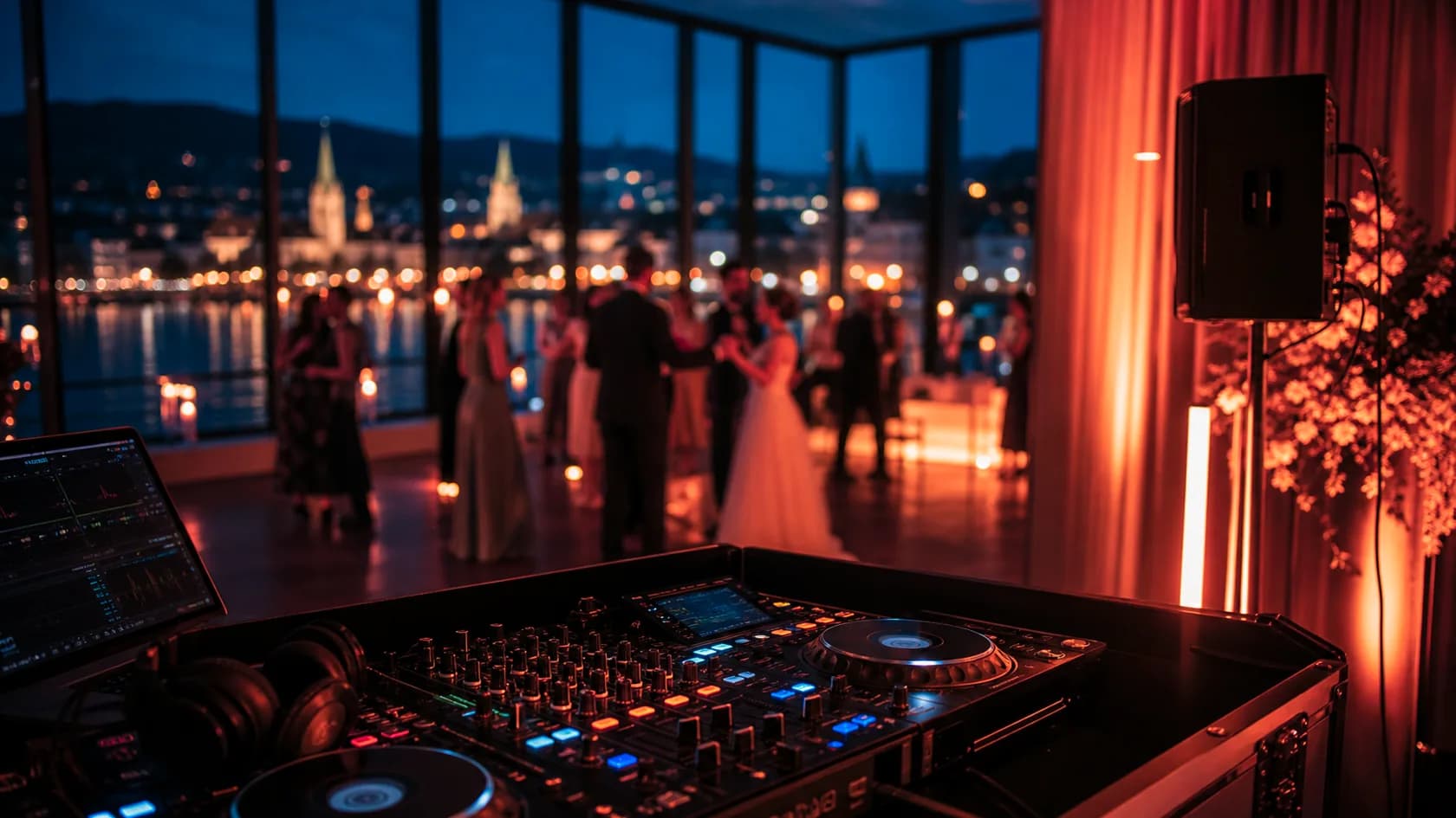 Hochzeit mit internationalen Gästen Musik für mehrere Kulturen mit DJ Setup und Eventstimmung
