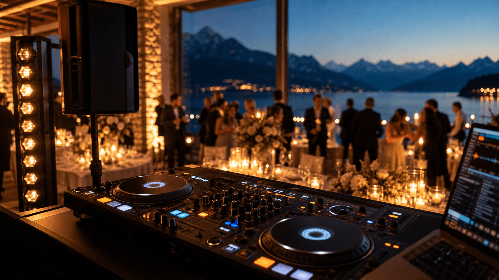 Hochzeits-DJ Luzern Preise mit See und DJ Setup